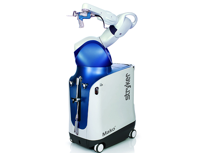 the Mako machine used for robotic assisted surgery on a white background