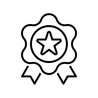 an icon for training - a rosette with a star on it